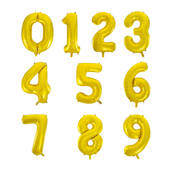 Gold Helium Inflated Number Foil Balloon each