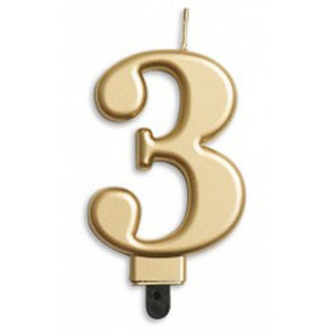 Gold Jumbo Candle Number #3