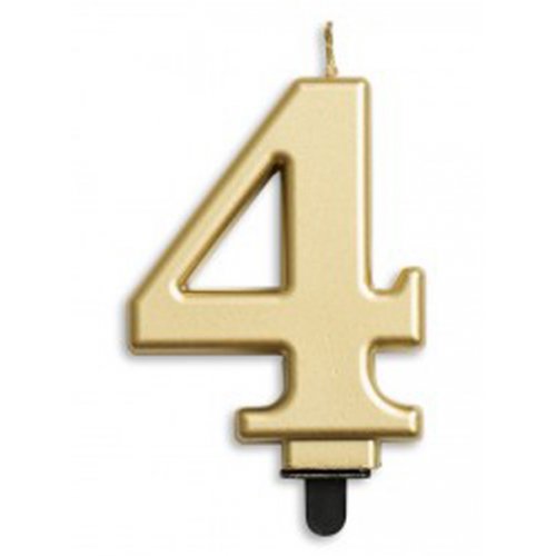 Gold Jumbo Candle Number #4