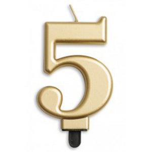 Gold Jumbo Candle Number #5