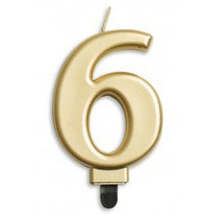 Gold Jumbo Candle Number #6