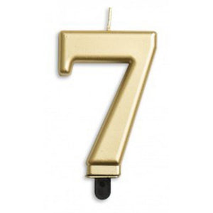 Gold Jumbo Candle Number #7