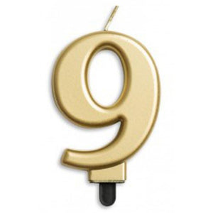 Gold Jumbo Candle Number #9
