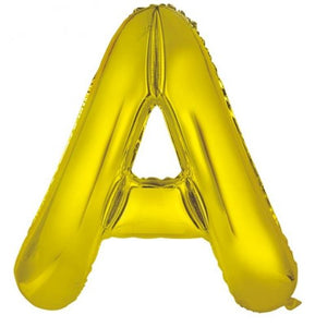 Gold Letter A Supershape 86cm Alphabet Foil Balloon UNINFLATED
