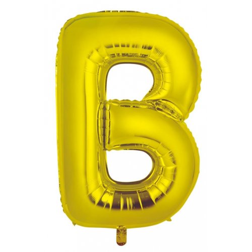 Gold Letter B Supershape 86cm Alphabet Foil Balloon UNINFLATED