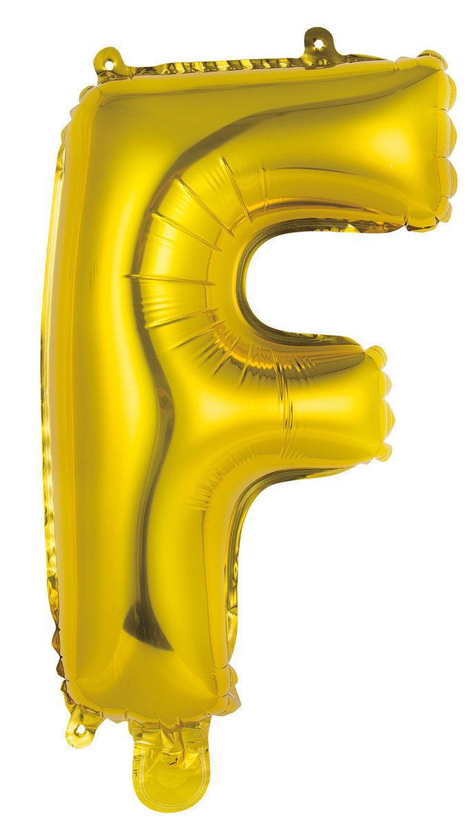 Gold Letter F Foil Balloon 35cm - Air Fill Only