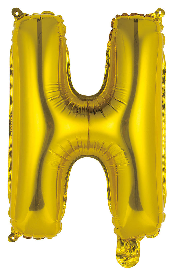 Gold Letter H Foil Balloon 35cm - Air Fill Only
