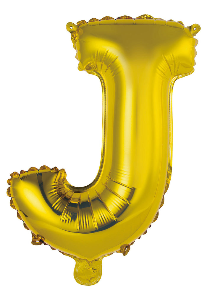 Gold Letter J Foil Balloon 35cm - Air Fill Only