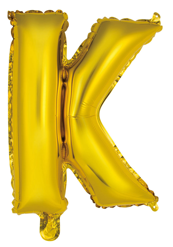 Gold Letter K Foil Balloon 35cm - Air Fill Only