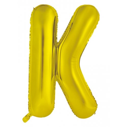 Gold Letter K Supershape 86cm Alphabet Foil Balloon UNINFLATED