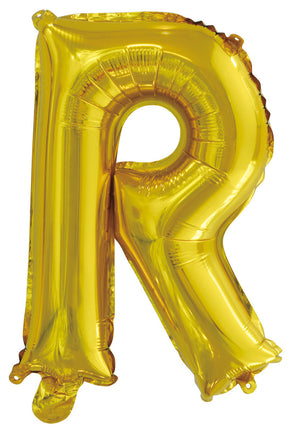 Gold Letter R Foil Balloon 35cm - Air Fill Only