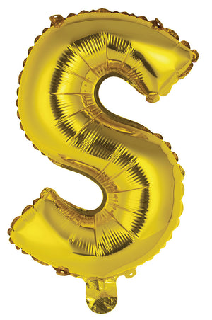 Gold Letter S Foil Balloon 35cm - Air Fill Only