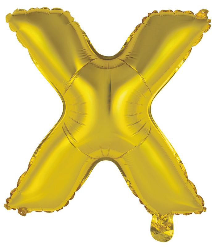 Gold Letter X Foil Balloon 35cm - Air Fill Only