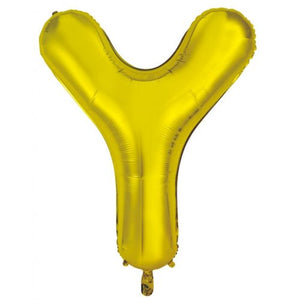 Gold Letter Y Supershape 86cm Alphabet Foil Balloon UNINFLATED
