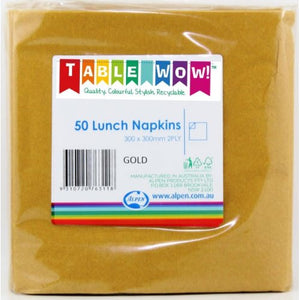 Gold Lunch Napkins - Pack of 50