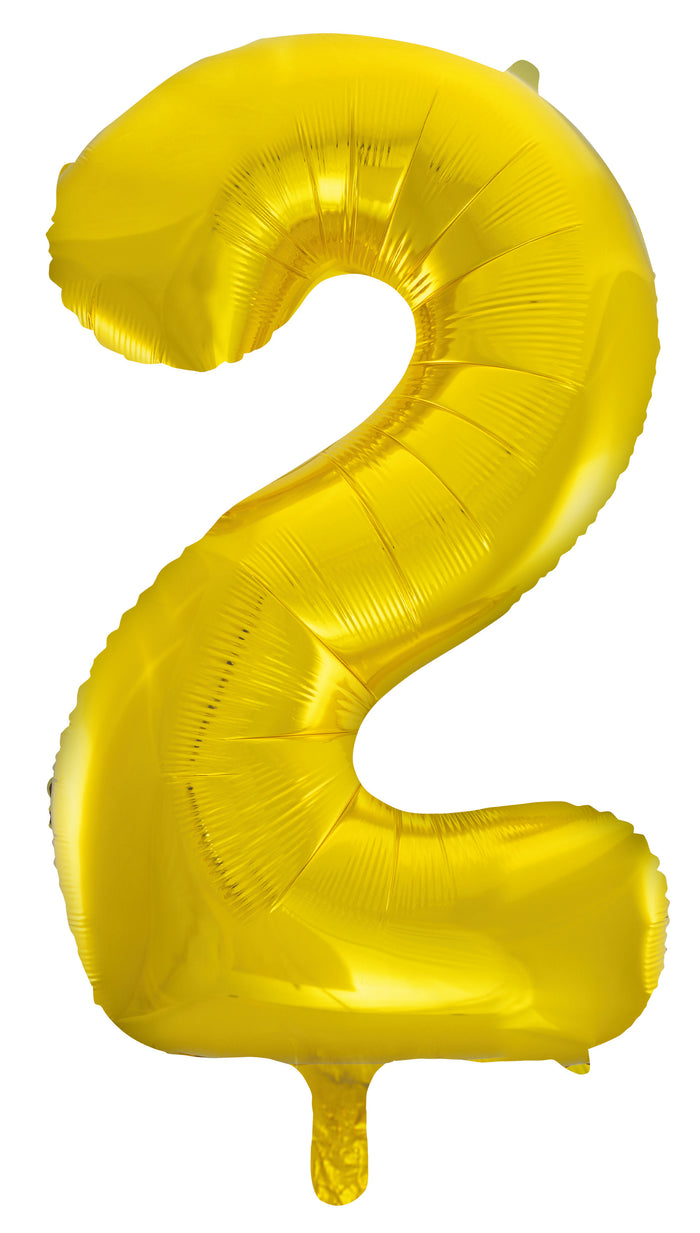 Gold Number 2 Supershape 86cm Foil Balloon UNINFLATED