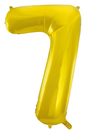 Gold Number 7 Supershape 86cm Foil Balloon UNINFLATED