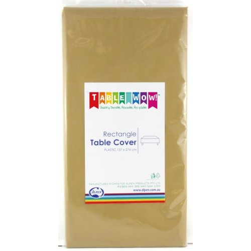 Gold Plastic Rectangle Tablecover