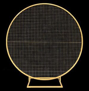Gold Round Mesh Wall Hire