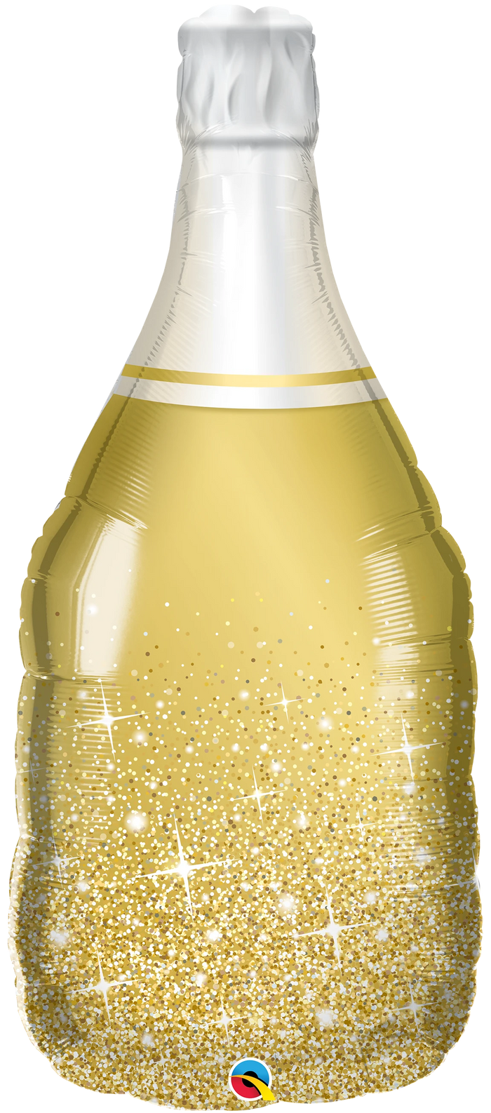 Golden Bubbly Wine Bottle SuperShape Foil Balloon UNINFLATED