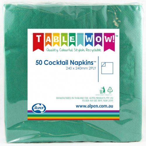 Green Cocktail Napkins - Pack of 50