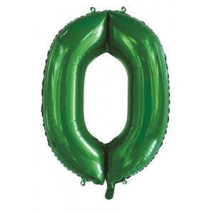 Green Number 0 Supershape 86cm Foil Balloon UNINFLATED