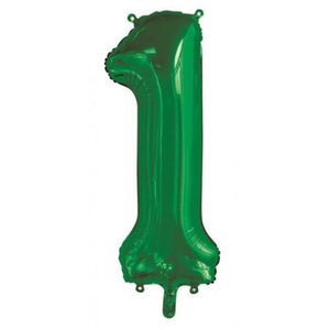 Green Number 1 Supershape 86cm Foil Balloon UNINFLATED