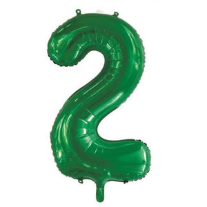 Green Number 2 Supershape 86cm Foil Balloon UNINFLATED