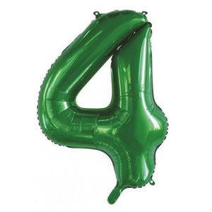 Green Number 4 Supershape 86cm Foil Balloon UNINFLATED