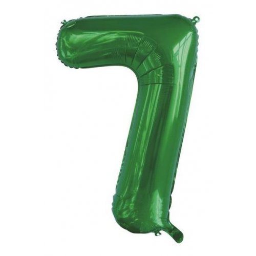 Green Number 7 Supershape 86cm Foil Balloon UNINFLATED