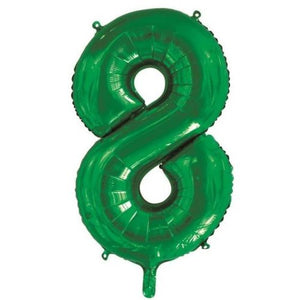 Green Number 8 Supershape 86cm Foil Balloon UNINFLATED