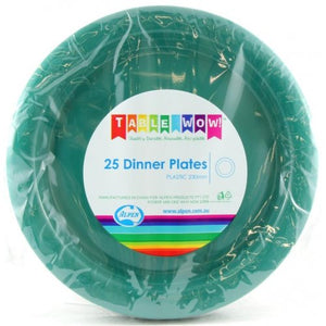 Green Plastic Dinner Plates - Pack of 25