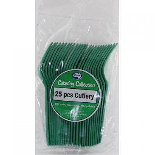 Green Plastic Forks - Pack of 25