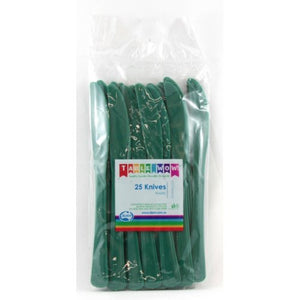 Green Plastic Knives - Pack of 25