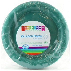 Green Plastic Lunch Plates - Pack of 25