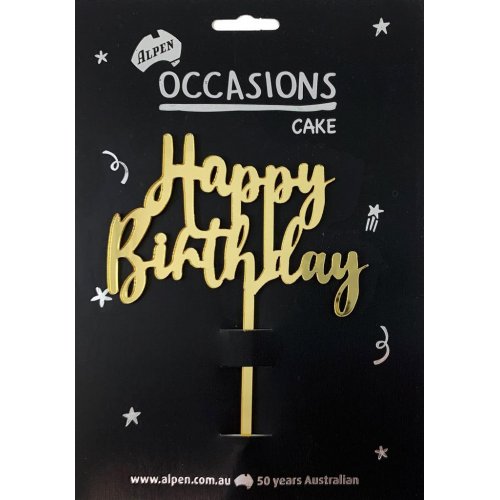 Happy Birthday Gold Acrylic Cake Topper – The Party Superstore