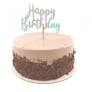Happy Birthday Iridescent Acrylic Cake Topper
