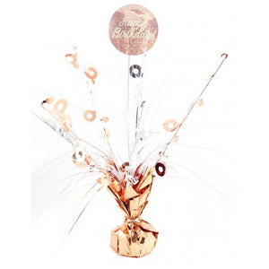 Happy Birthday Rose Gold & White Centrepiece Spray