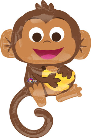 Happy Monkey SuperShape Foil Balloon UNINFLATED
