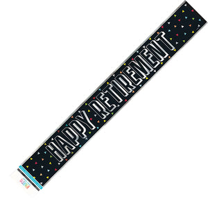 Happy Retirement Black Foil Banner