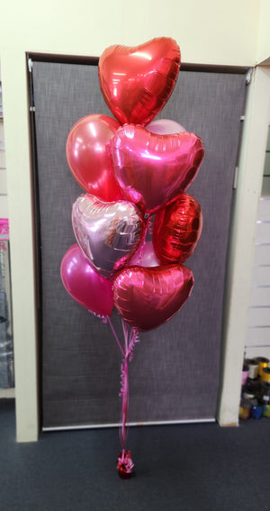 Heart Foil and Latex Balloons Bouquet
