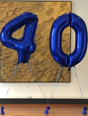 Helium Inflated Birthday Number Foil Balloons with Weight