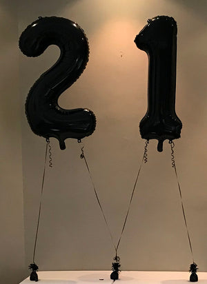 Helium Inflated Birthday Number Foil Balloons with Weight