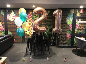 Helium Inflated Birthday Number Foil Balloons with Weight