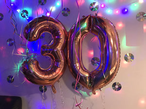 Helium Inflated Birthday Number Foil Balloons with Weight