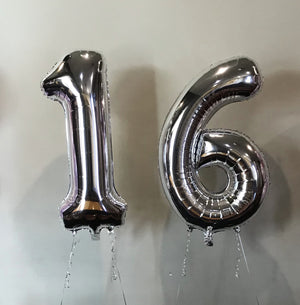 Helium Inflated Birthday Number Foil Balloons with Weight