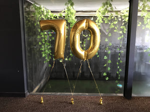 Helium Inflated Birthday Number Foil Balloons with Weight