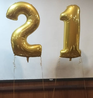 Helium Inflated Birthday Number Foil Balloons with Weight