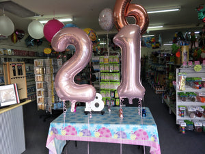 Helium Inflated Birthday Number Foil Balloons with Weight