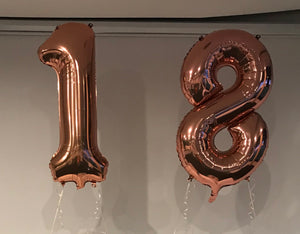 Helium Inflated Birthday Number Foil Balloons with Weight